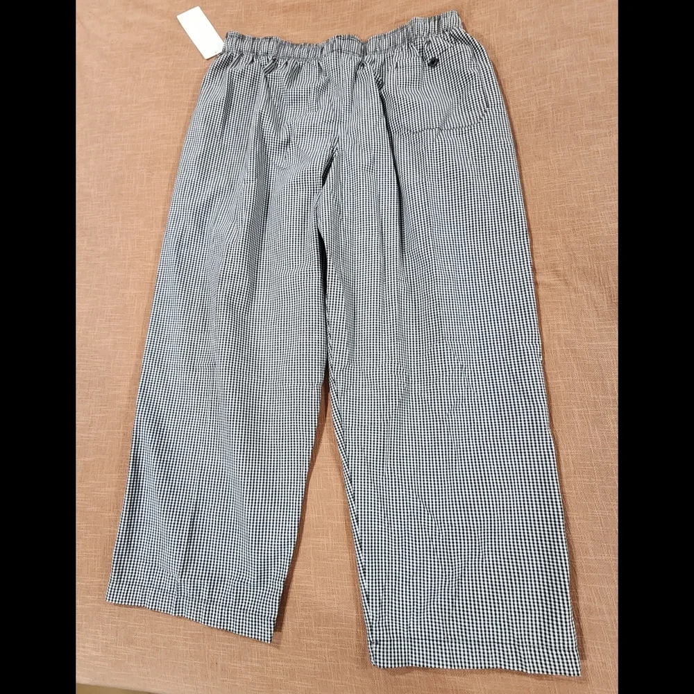 CHEF WORKS Chef Pants Mens Size 4XL Black/White Gingham Check NWT